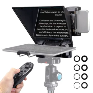 FEELWORLD TP2A 8″ Portable Teleprompter for DSLR, Smartphone & Tablet