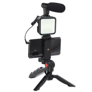 Vlogging Kit O1LM with Teleprompter & LED Mic Setup